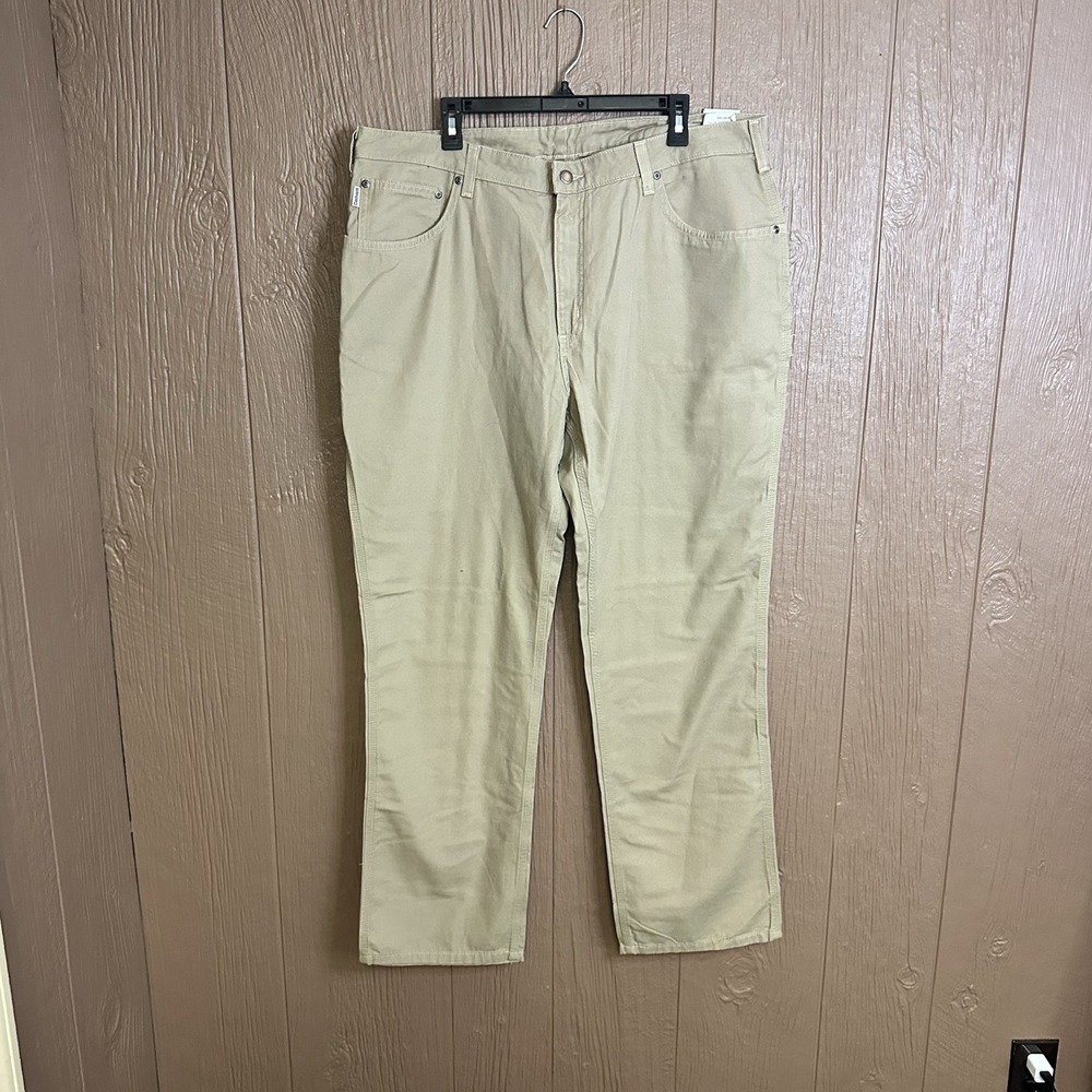 NWT Carhartt Boot Cut Canvas Jeans Womens 20X32 Khaki Beige Bootcut Workwear